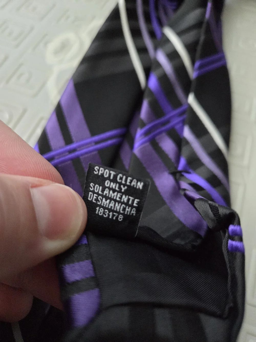 J. Ferrar Mens Purple White Striped Tie